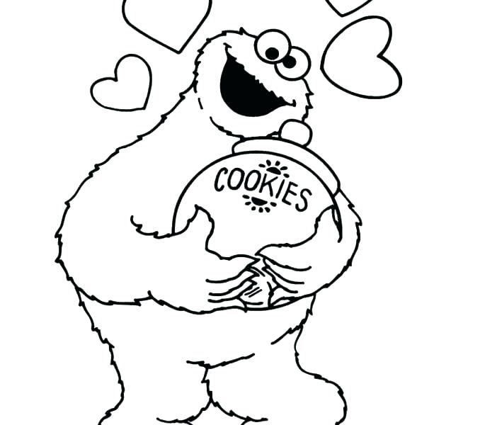 678x600 Cookie Monster Coloring Pages Cookie Monster Eat Big Cookie