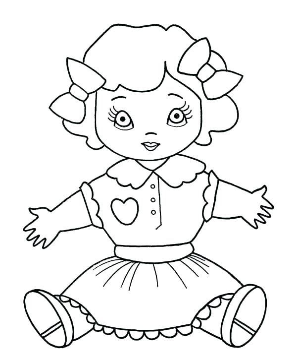 600x734 Baby Doll Coloring Page
