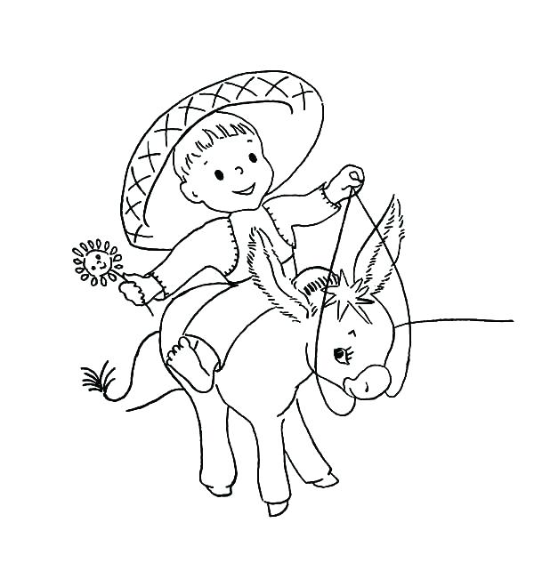 600x660 Jesus Riding On A Donkey Coloring Page Donkey Coloring Pages Baby