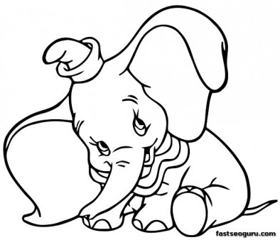 394x338 Disney Characters To Color Printable Coloring Pages Dumbo Shy