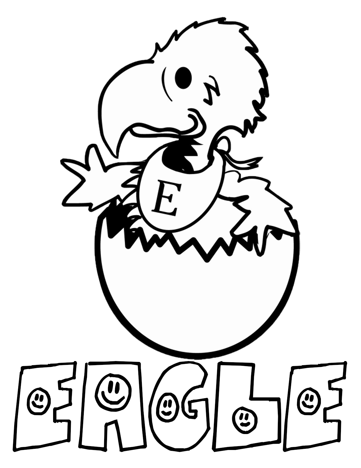1224x1584 Baby Eagle Coloring Page