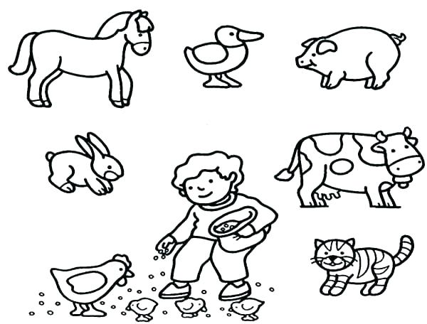 600x456 Farm Animals Coloring Pages
