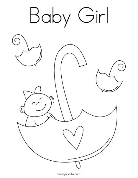 468x605 Baby Girl Coloring Page