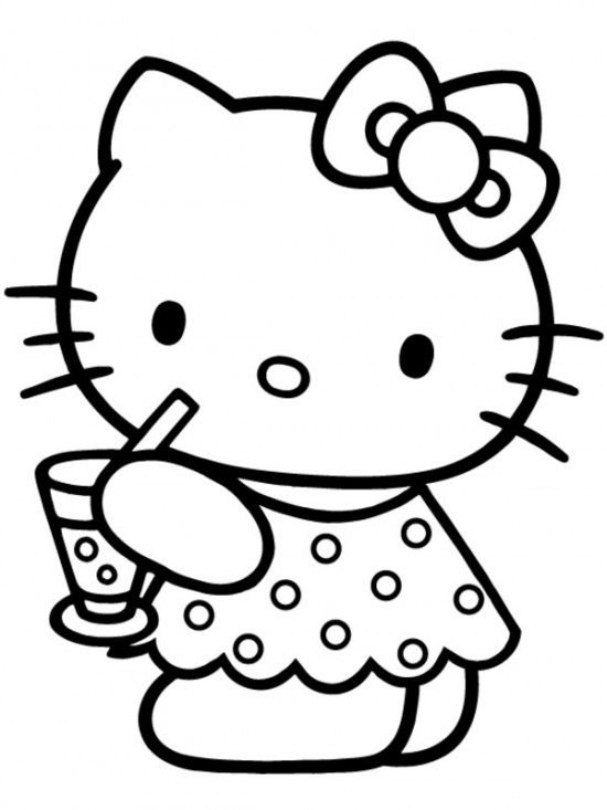 550x733 Free Printable Baby Hello Kitty Coloring Pages For Kids Picture 7
