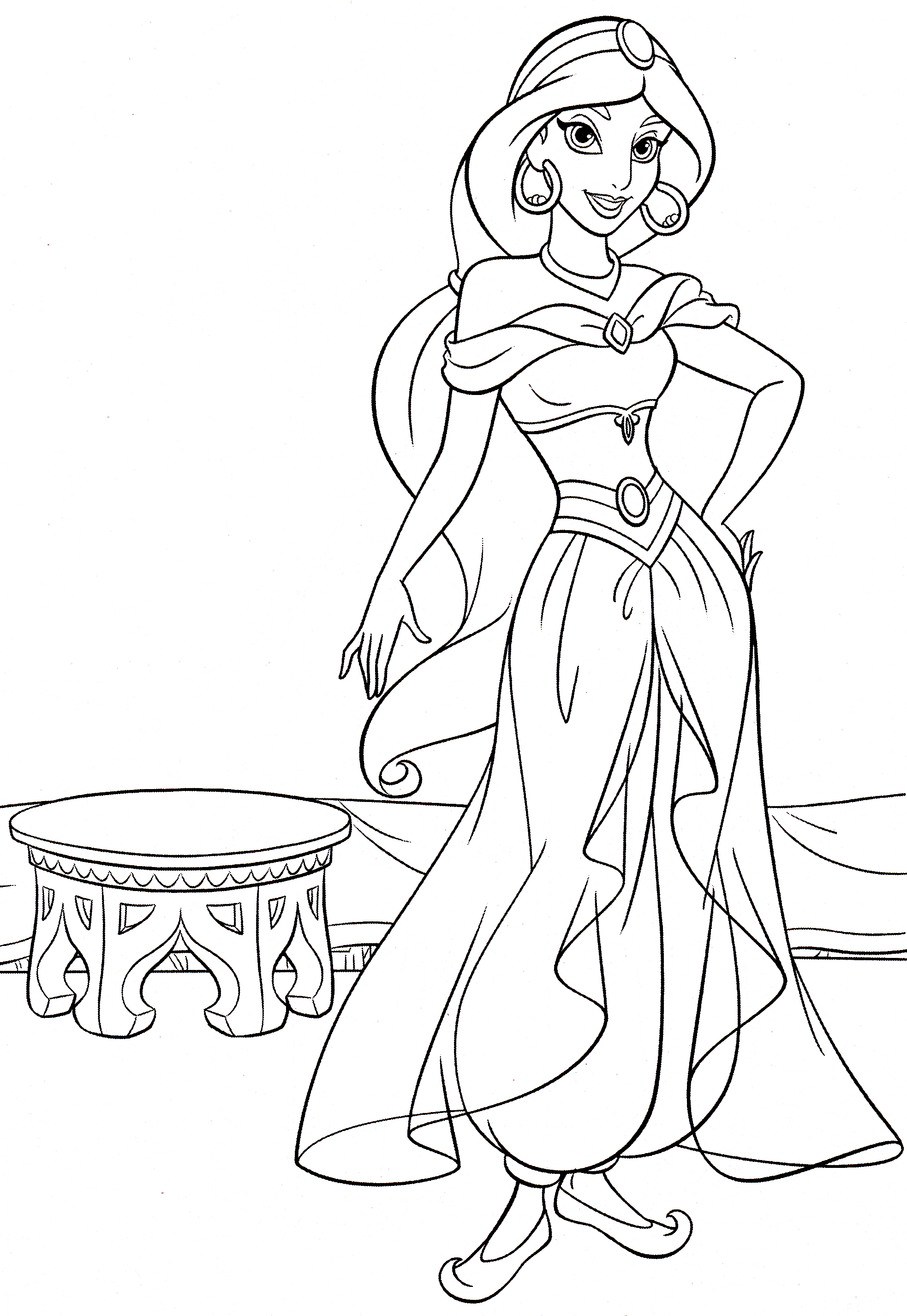 1966x2852 Arabian Princess Jasmine Coloring Page Aladdin Pages General Baby