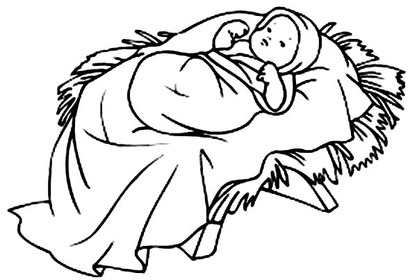 600x403 Baby Jesus Online Coloring Pages