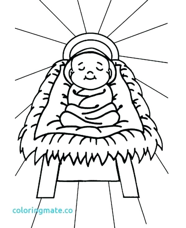 600x734 Colouring Pages Baby Jesus In A Manger Coloring Page Beautiful