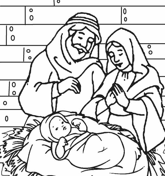648x689 Baby Jesus Coloring Pages Preschool For Sweet Print Download