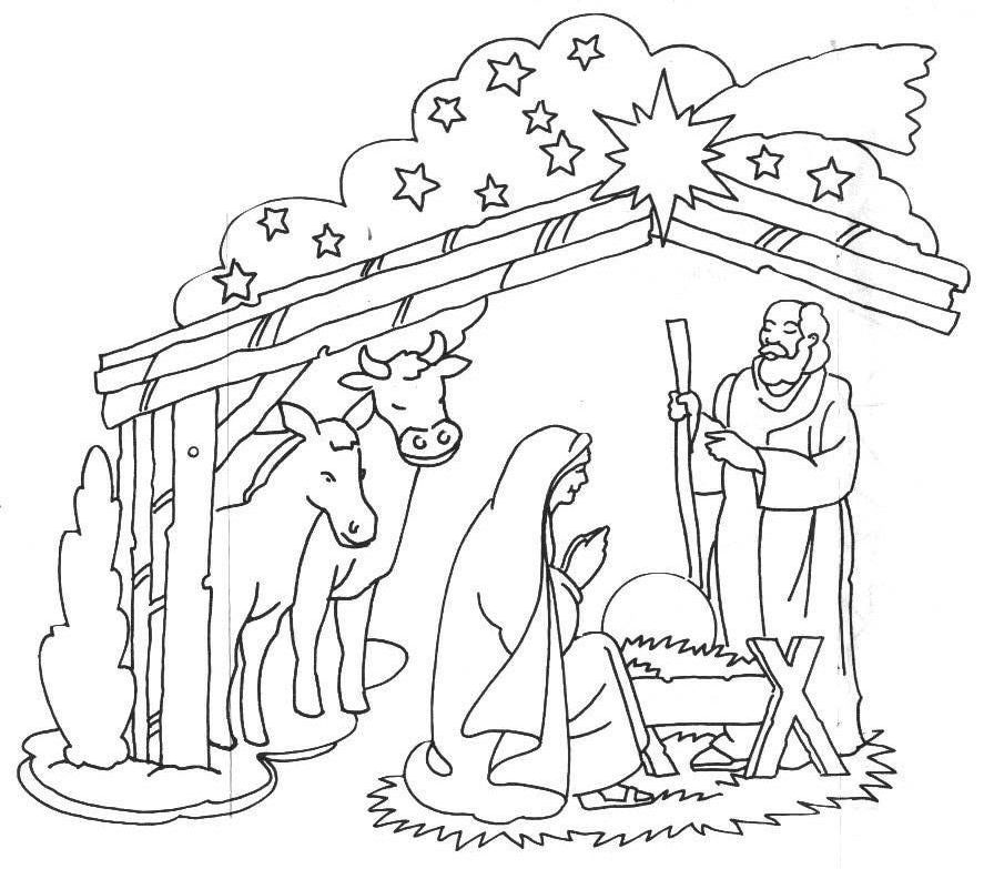 896x783 Baby Jesus Manger Coloring Page 570379