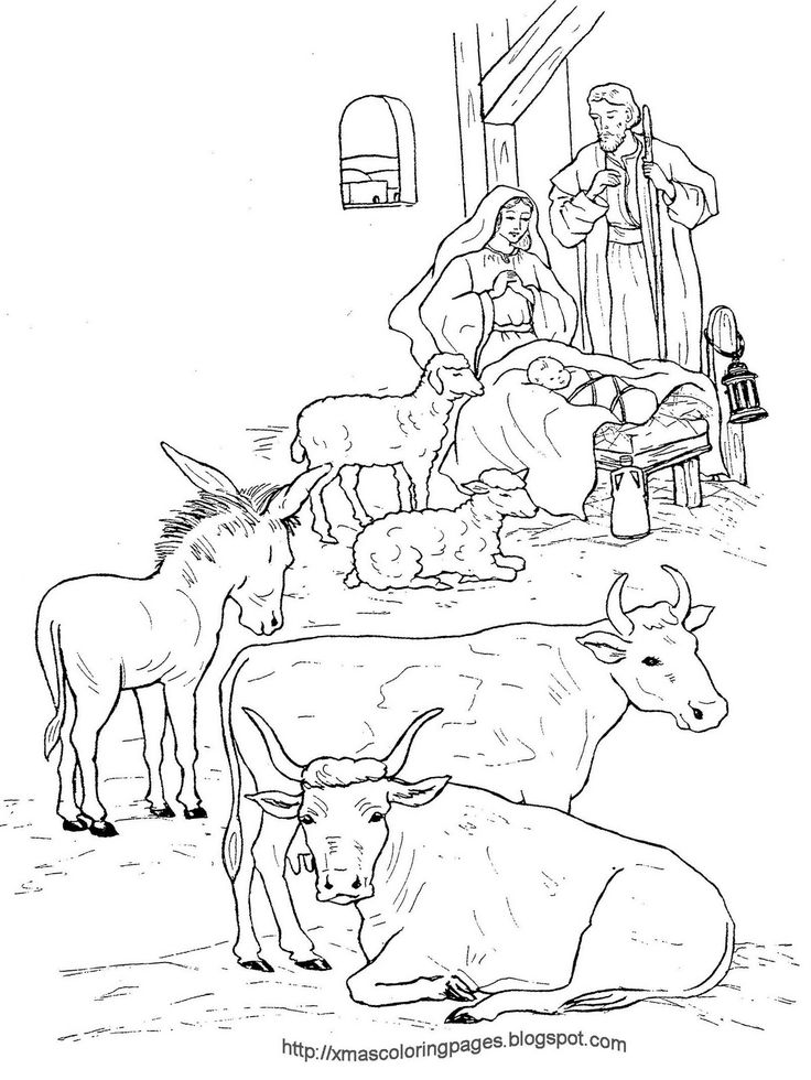Baby Jesus In The Manger Coloring Pages