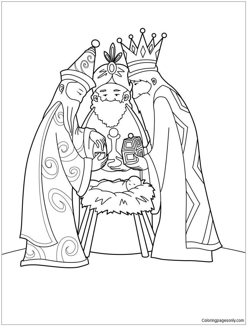 833x1099 Baby Jesus Manger Coloring Pages Nativity Book Colorine Net Within