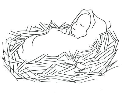 400x304 Baby Jesus In A Manger Coloring Pages Manger Coloring Page Manger