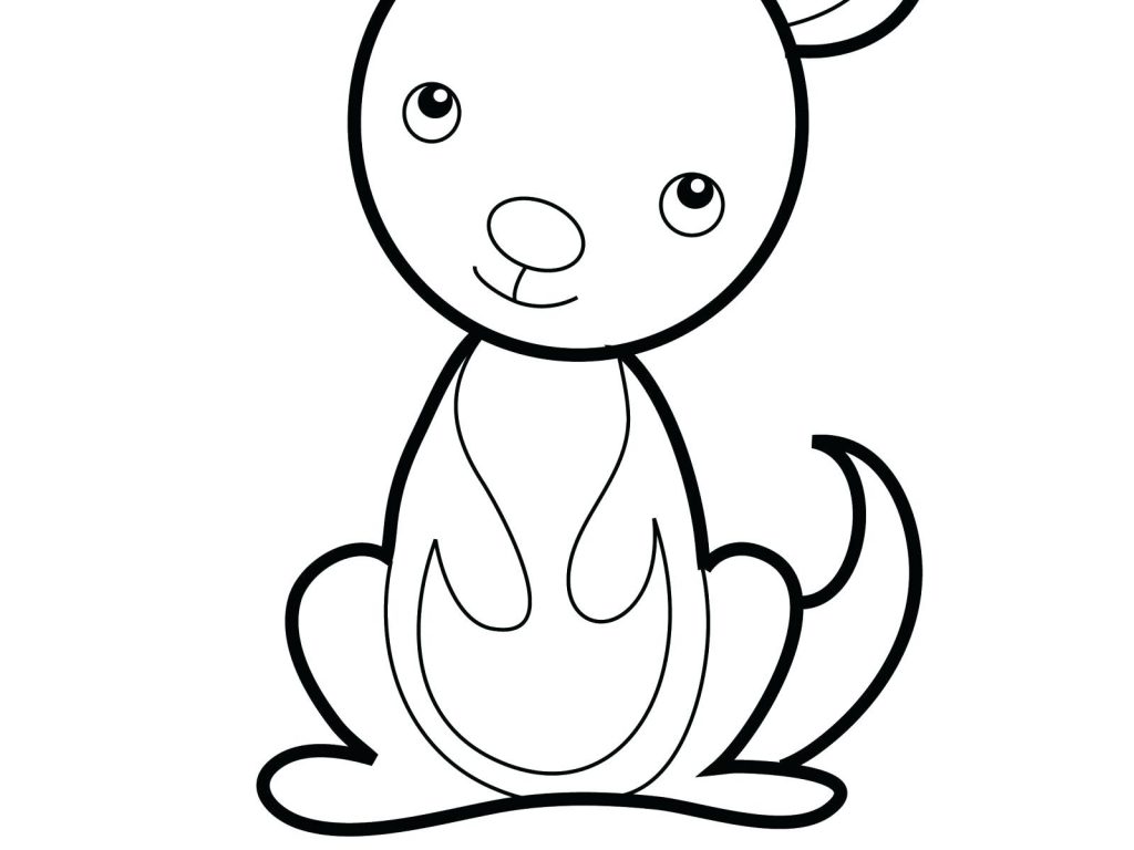 1024x768 Coloring Page ~ Kangaroo Coloring Pages Cute Animals Free
