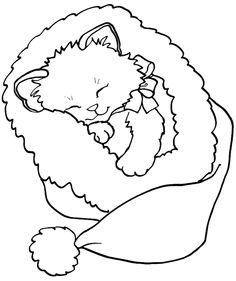 236x281 Christmas Cat Coloring Pages