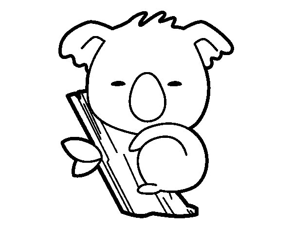 600x470 Baby Koala Coloring Page