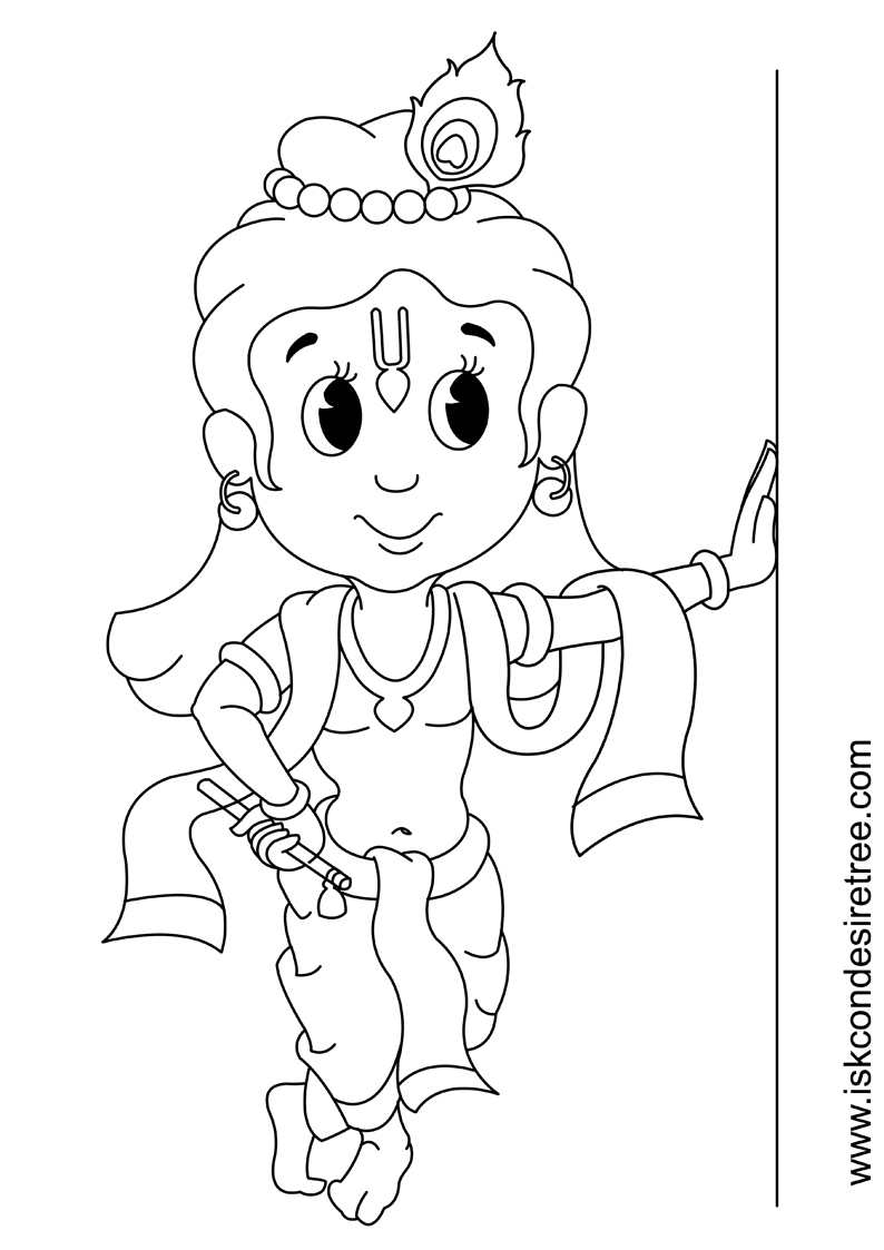 794x1123 Coloring Page For Kids Little Krishna Party
