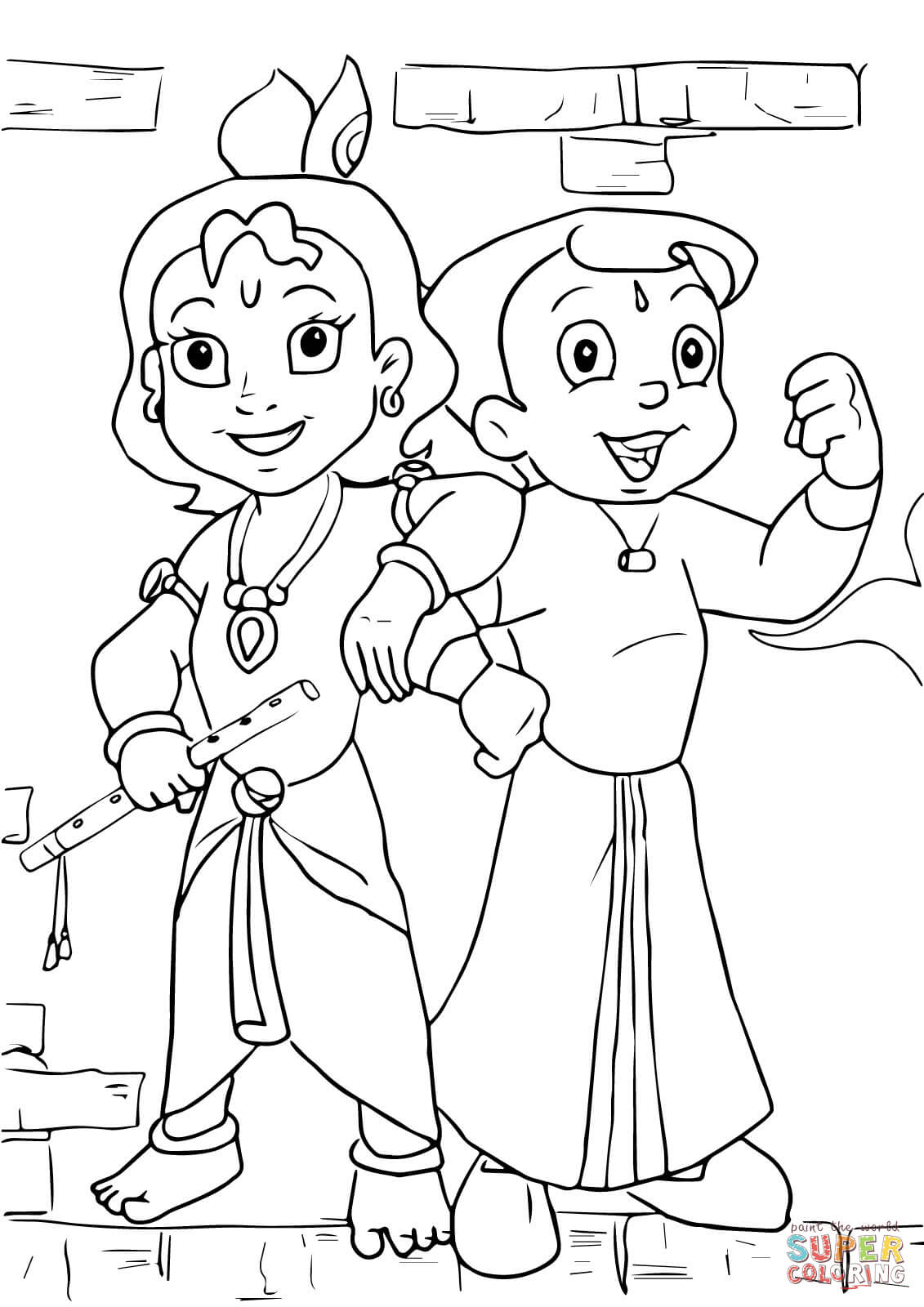 1131x1600 Innovative Outline Drawings For Colouring Chhota Bheem And Krishna