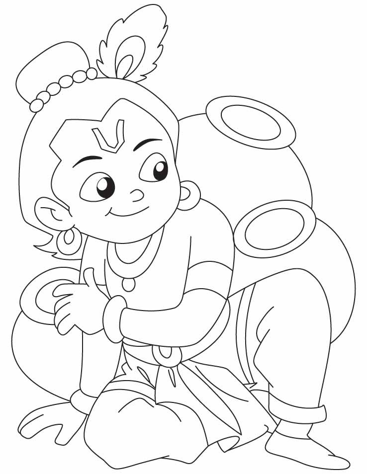 738x954 Krishna Coloring Page 3.jpg Little Krishna Party