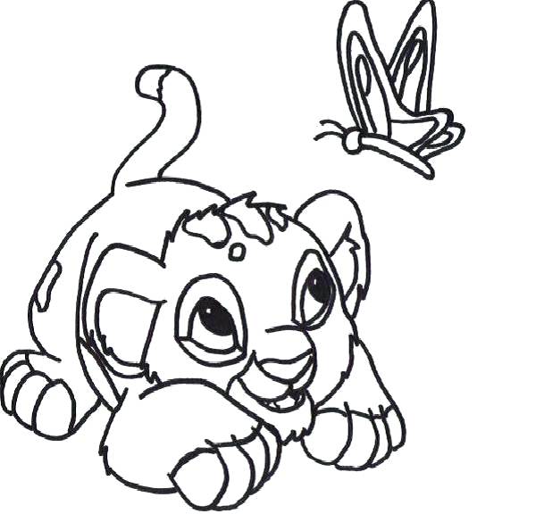 600x585 Baby Lion Coloring Pages Baby Lion Coloring Pages Click To See