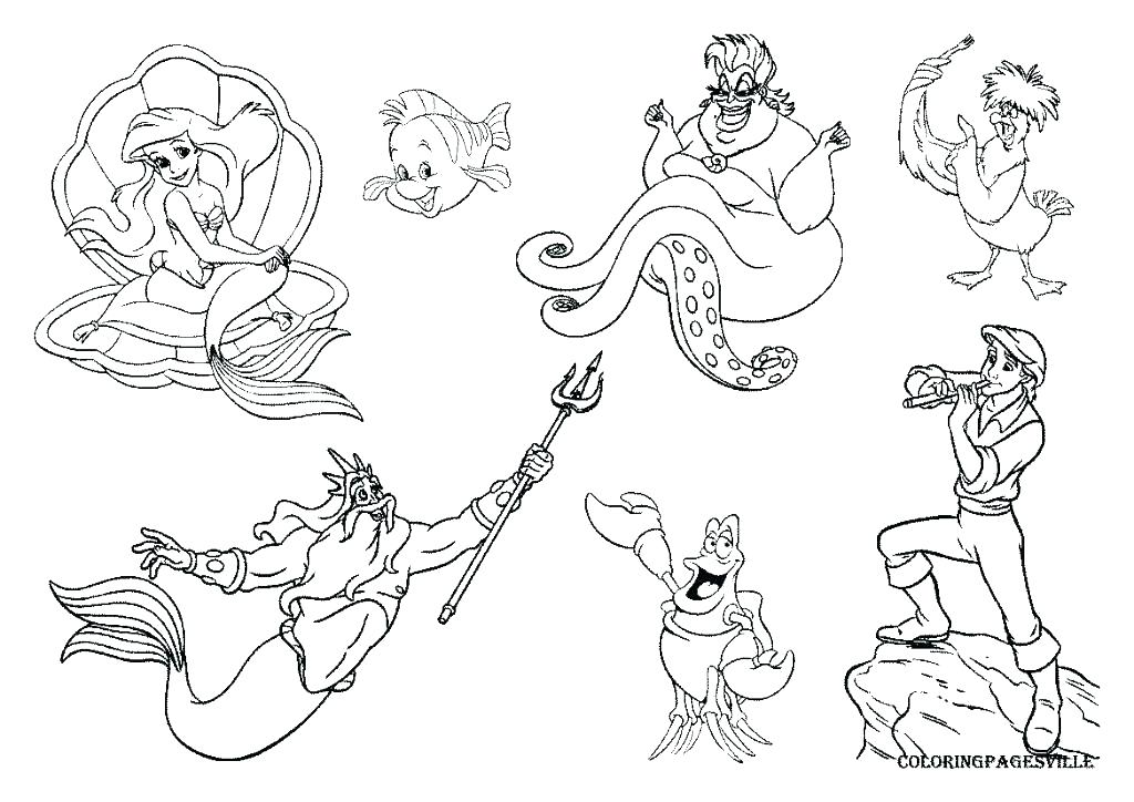 1024x724 Little Mermaid Coloring Pages Stencil Barbie Printable Baby Shower