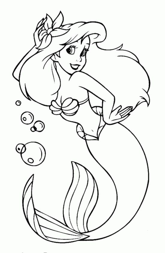 550x844 Top 84 Little Mermaid Ariel Coloring Pages