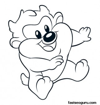 322x338 Printable Baby Looney Tunes Baby Taz Coloring In Sheets