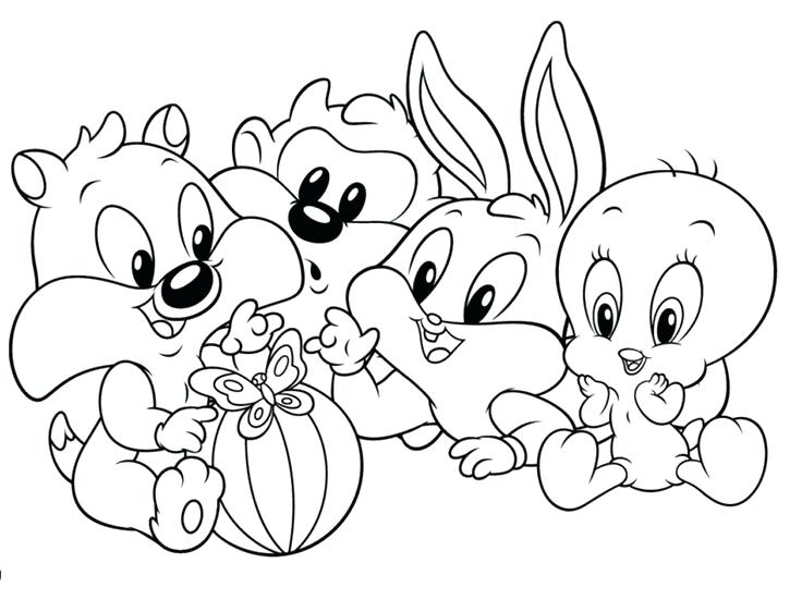736x551 Baby Looney Toons Coloring Pages Tunes To Print Book Coloring