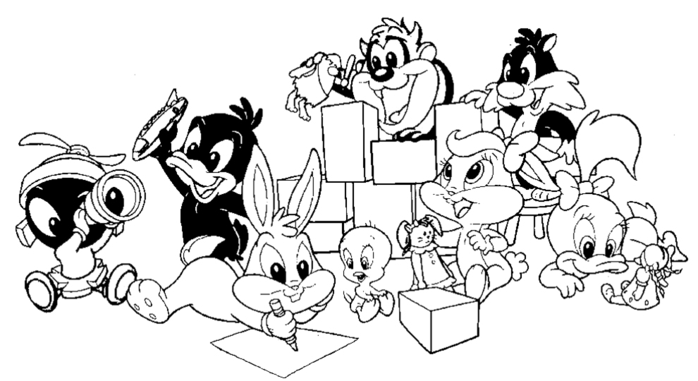 990x540 Baby Looney Tunes Coloring Book Page Image Clipart Images