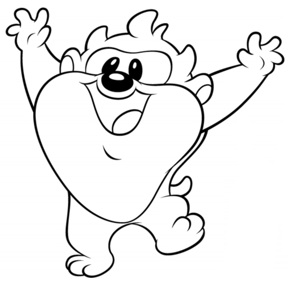 990x974 Baby Looney Tunes Taz Coloring Pages