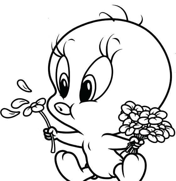 561x576 Tweety Coloring Pages Coloring Sheet Baby Looney Tunes Tweety