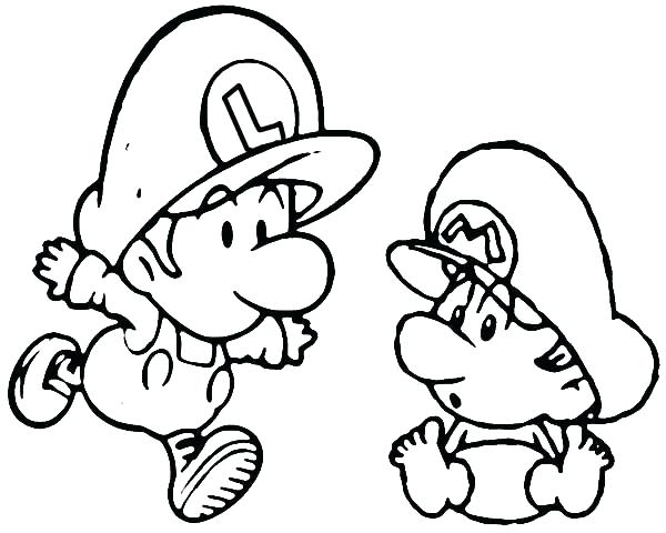 600x480 Baby Luigi Colouring Pages Kart Coloring Item Peach