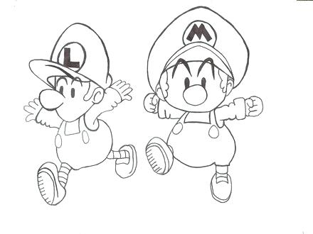 Baby Mario And Baby Luigi Coloring Pages