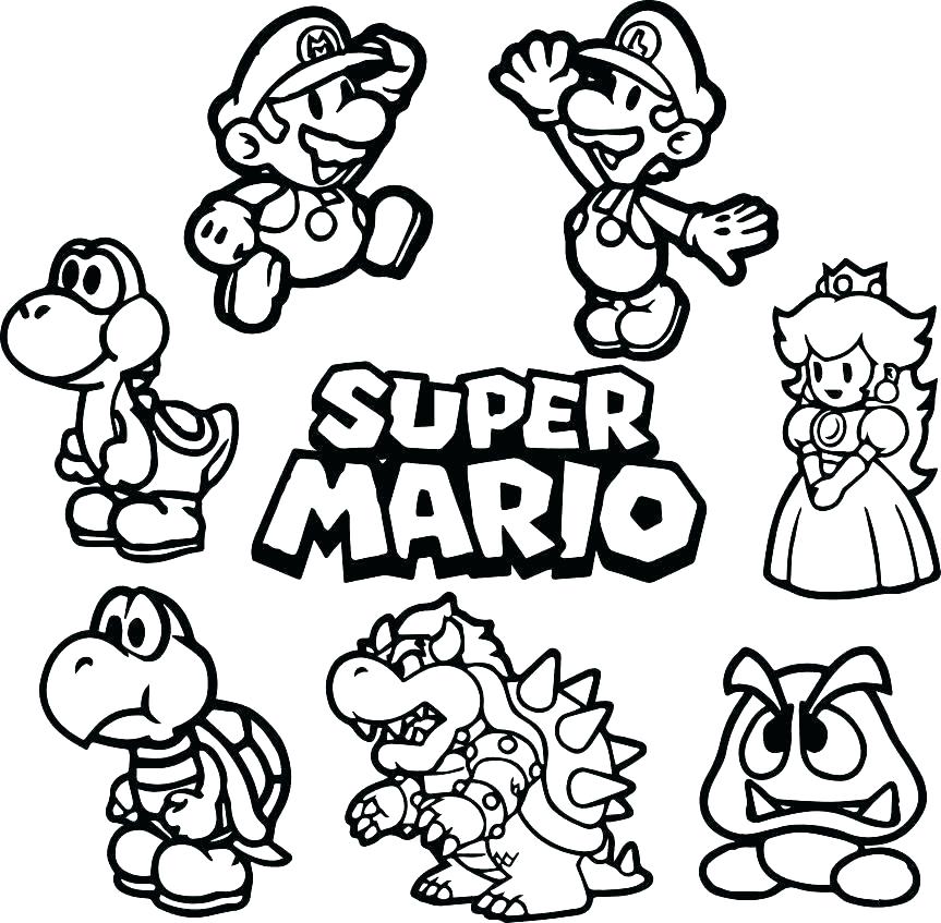 863x847 Mario And Luigi Coloring Pages Bros Super Coloring Pages Baby