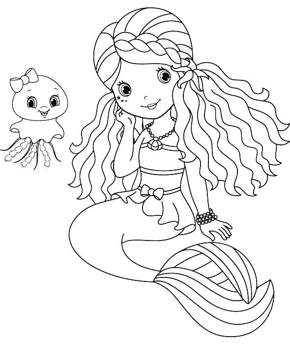 590x700 Baby Mermaid Coloring Pages Cute Mermaid Coloring Pages Resting