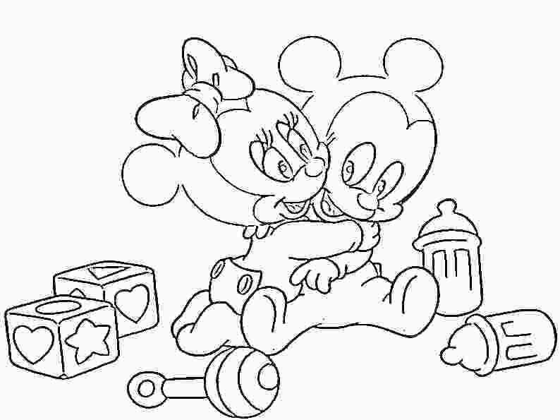 794x595 Baby Mickey Mouse Friends Coloring Pages Minnie And Mickey
