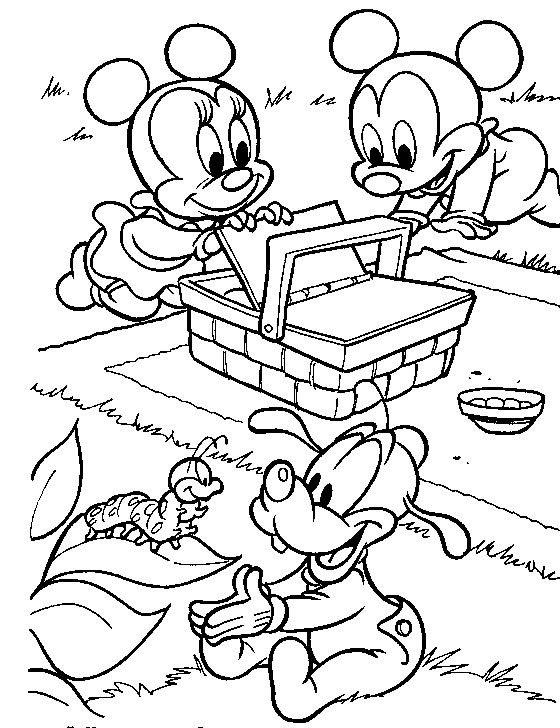 560x728 Baby Mickey And Minnie Mouse Coloring Pages