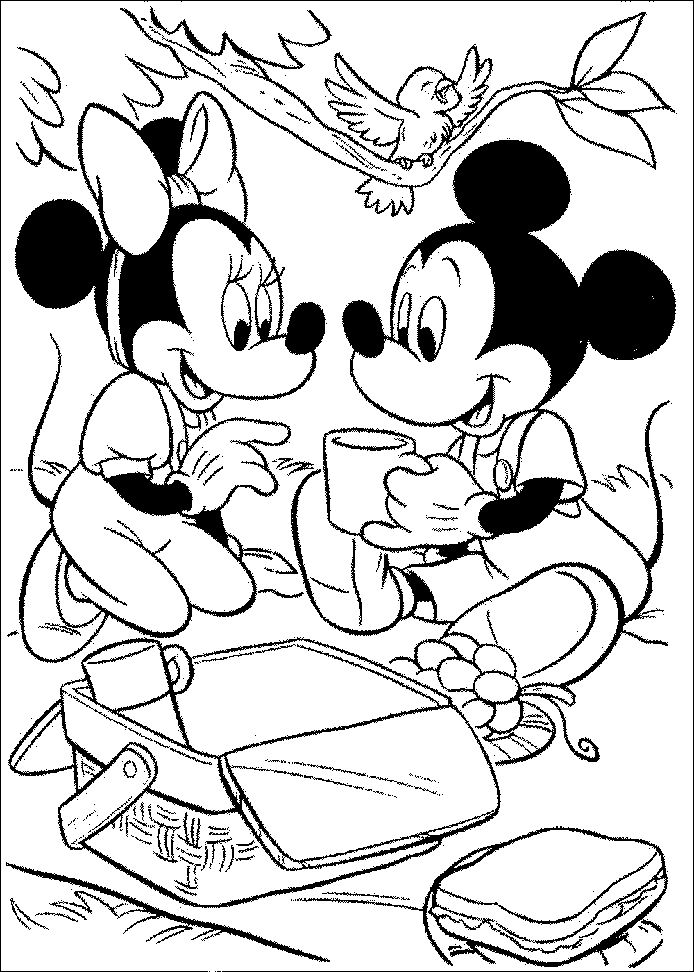 1000x1400 Mickey And Minnie Mouse Coloring Pages