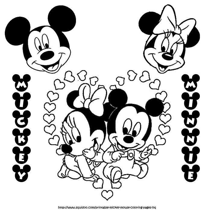 700x700 Baby Mickey And Minnie Mouse Coloring Pages Stencils