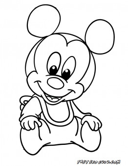 262x338 Baby Mickey Mouse Coloring Pages To Print Printable Disney Babies