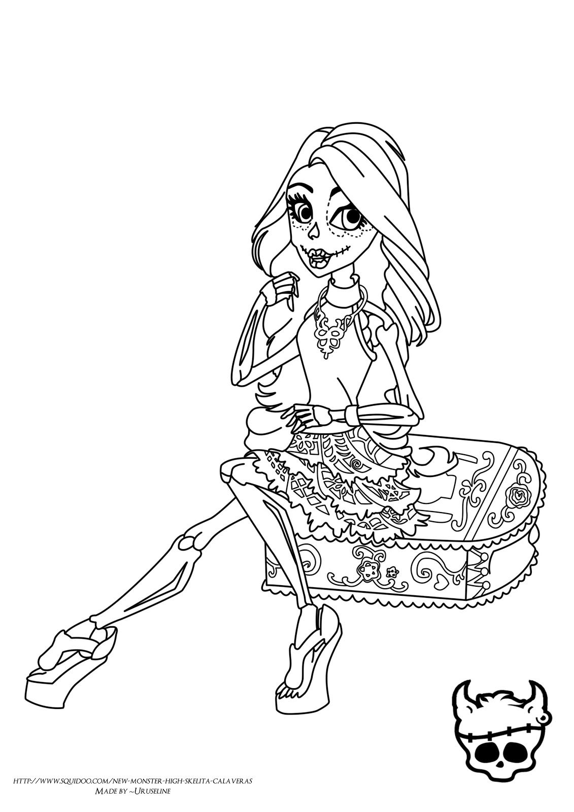 1131x1600 Baby Monster High Coloring Pages Monster High Doll Skelita