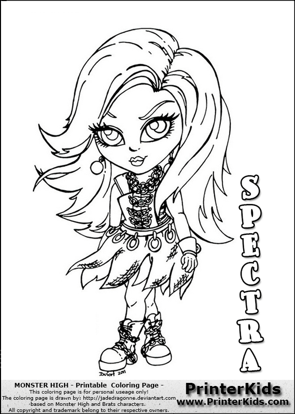580x812 Monster High Spectra Coloring Pages