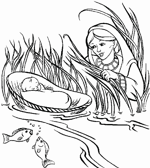 632x707 Free Bible Coloring Pages Moses Stock Free Baby Moses Coloring