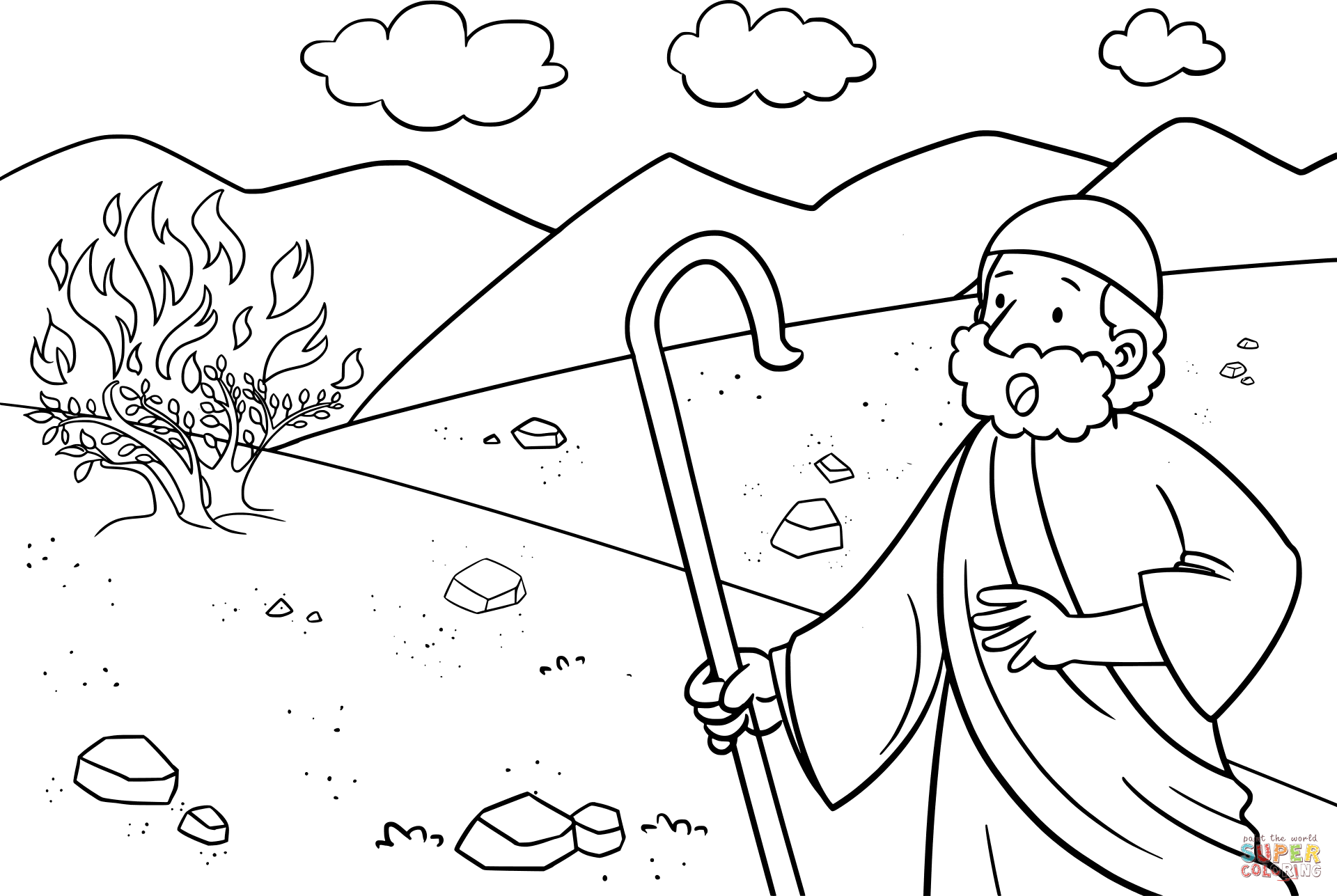1920x1287 Baby Moses Coloring Page