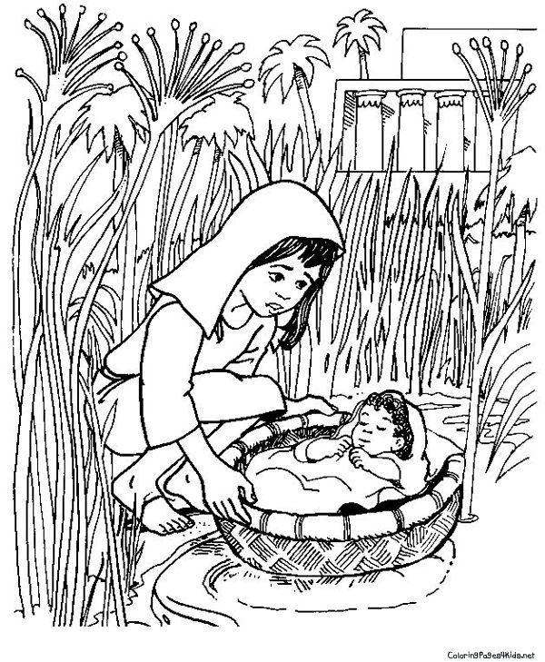 600x729 Perfect Moses Coloring Pages Theme For Kids Church At Baby Moses