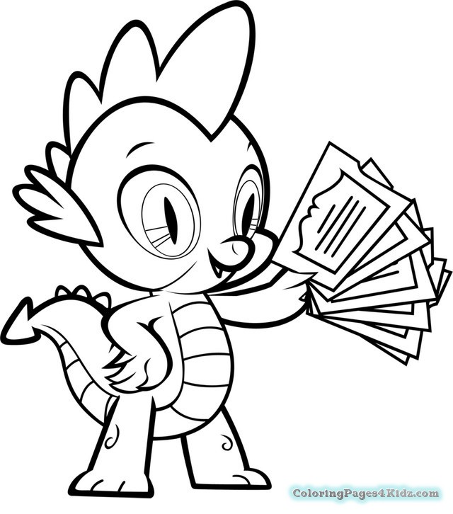 640x726 Young Spike The Dragon My Little Pony Coloring Pages Colouring