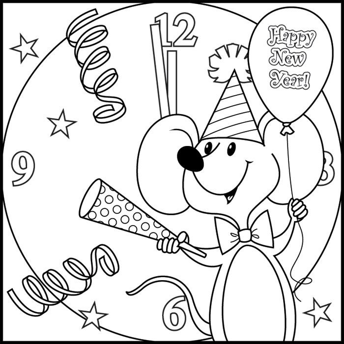 700x700 New Year Coloring Pages Free 3