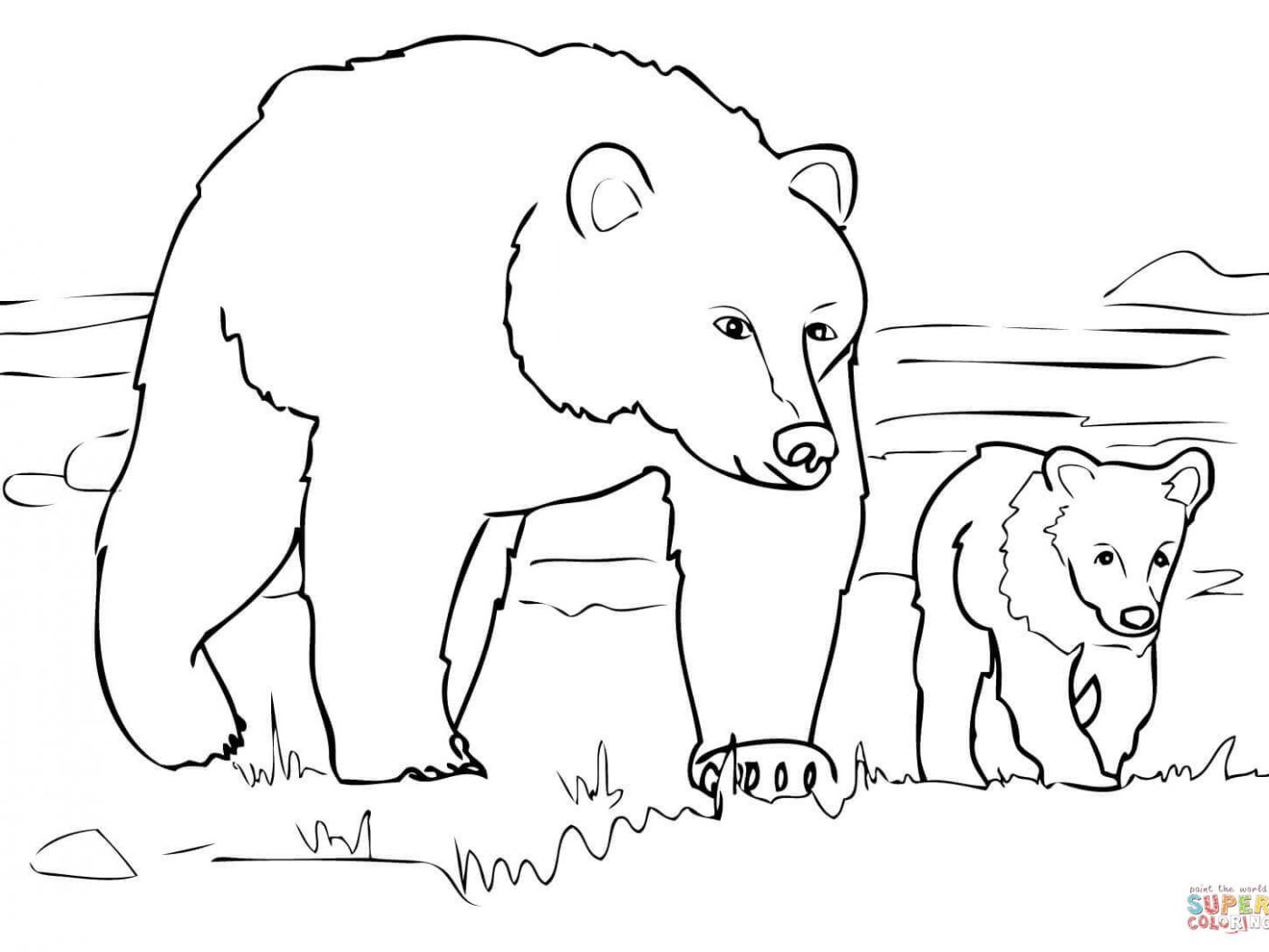 1400x1050 Adults Bear Coloring Pages Printable Teddy Page Polar Baby Free