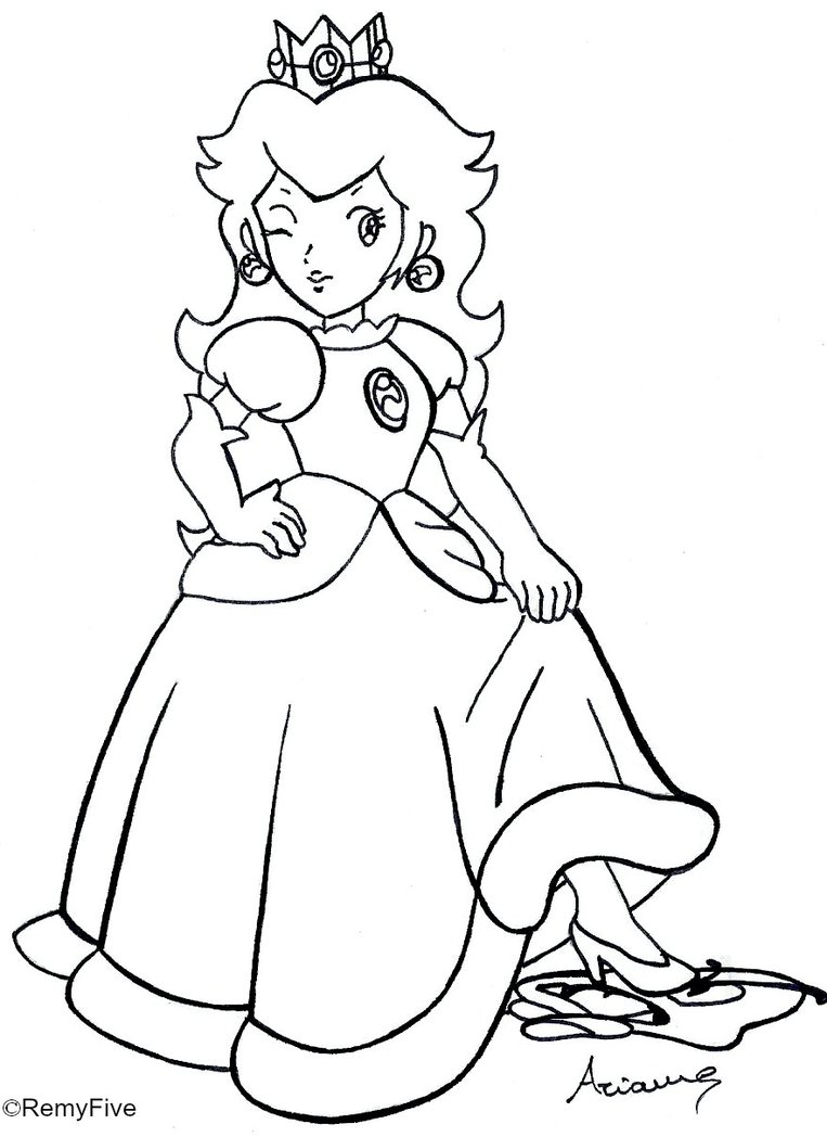 763x1048 Quality Mario Princess Peach Coloring Pages To Print Page Free