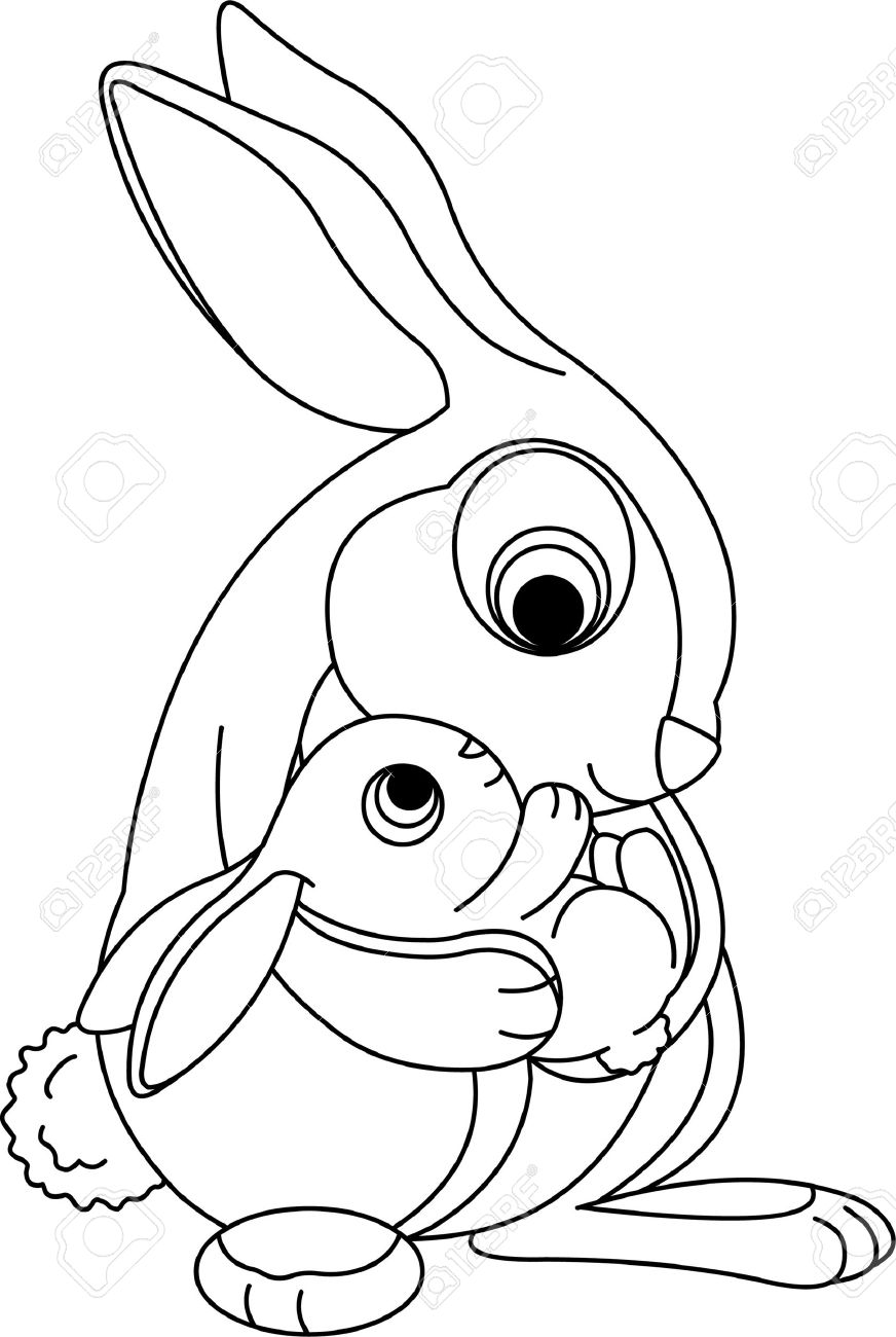 872x1300 Baby Bunny Coloring Pages Coloringsuite Com