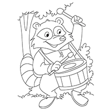Baby Raccoon Coloring Pages